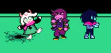 Susie con Ralsei y Kris posando.