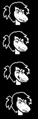 Diseño inicial de Susie, usando una cola de caballo.