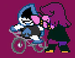 Susie tapándole los oídos a Lancer.